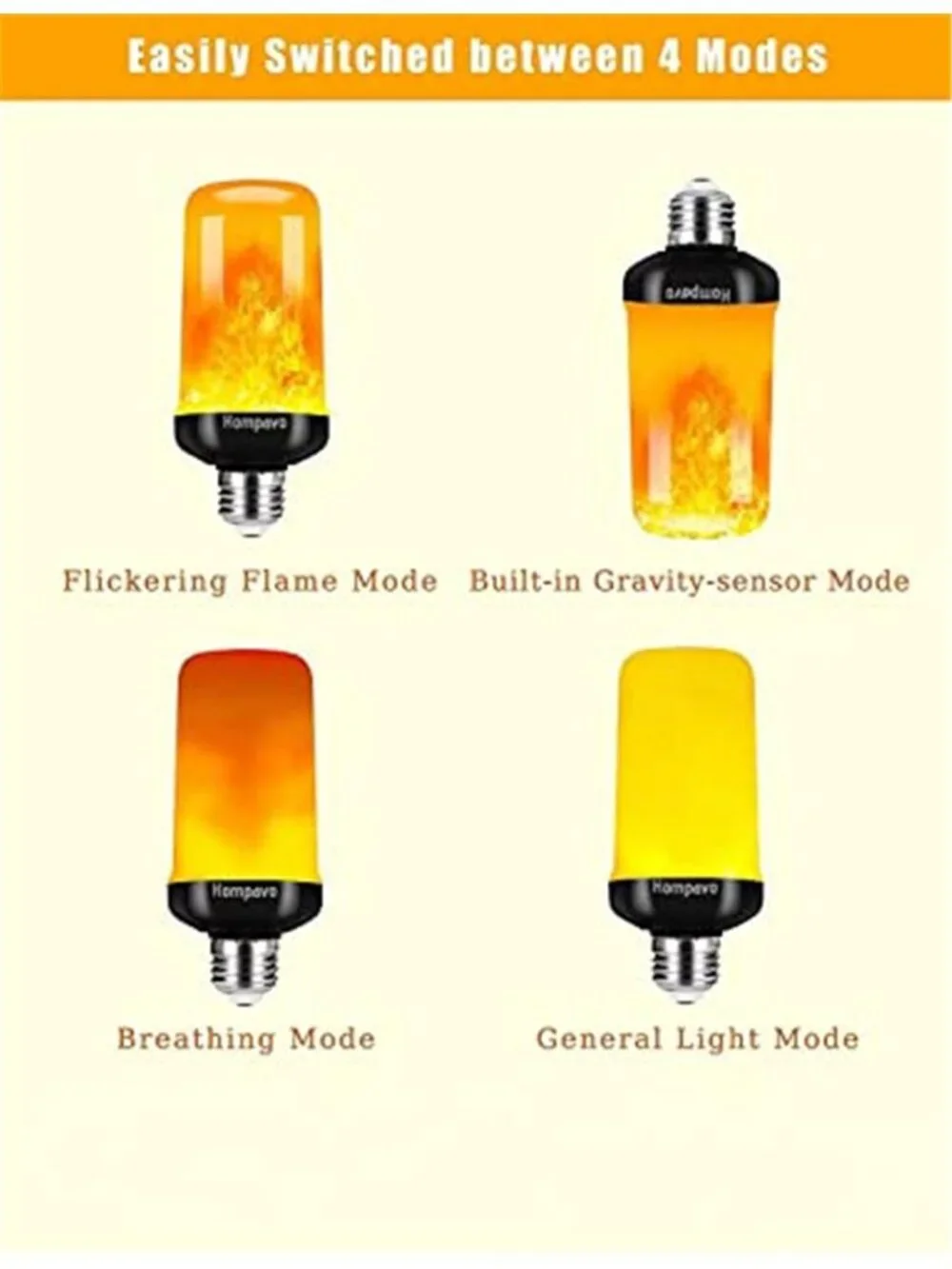 【Upgraded】 Flame Light Bulbs for Home Decor with Upside Down Effect